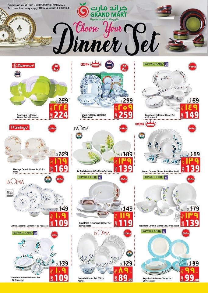 Grand Mart Dinner Set Offers